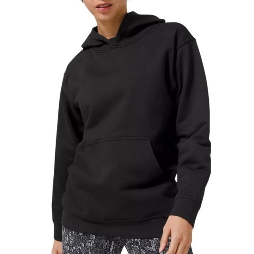 Lululemon‎ All Yours French Terry Athleisure Womens Black Pullover Hoodie Size 8